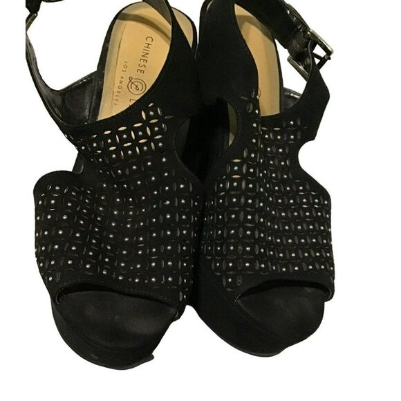 Chinese Laundry Ankle Strap Peep Toe Faux Leather Heels Sz 8 - Picture 1 of 8